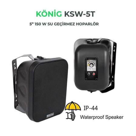 König KSW-5T 5'' 150W Siyah Outdoor Hoparlör (Takım) 