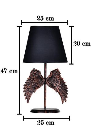 Qdec Modern Dizayn Melek Abajur Gümüş-Lacivert qdecabjmlk019
