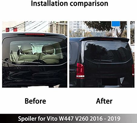 Mercedes Vito v260 boyalı (Pianoblack) spoiler 2016-2019 arası