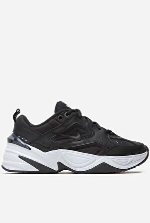 Nike M2K Tekno Leather Unisex Sneaker Hakiki Deri Spor Ayakkabı Siyah Yükseklik 4cm