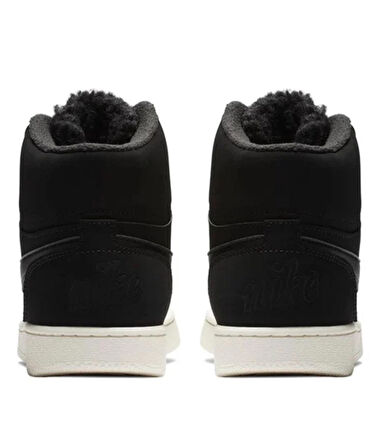 Nike Ebernon Mid Leather Womens Sneaker Black Hakiki Deri Kadın Spor Ayakkabı Siyah