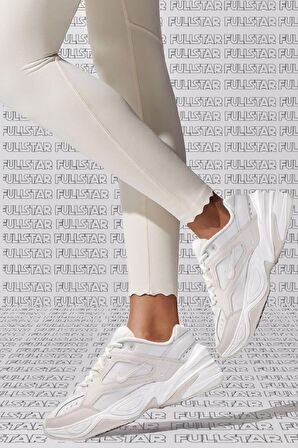 Nike M2K Tekno Leather Sneaker Hakiki Deri Spor Ayakkabı Kırık Beyaz Yükseklik 4cm