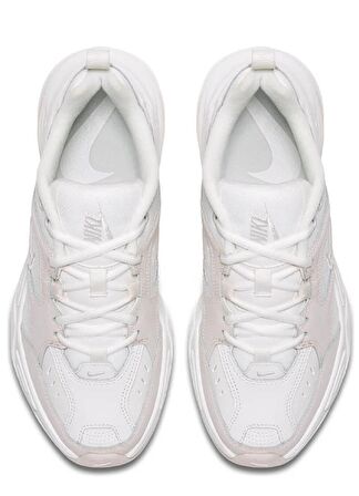 Nike M2K Tekno Leather Unisex Sneaker Hakiki Deri Spor Ayakkabı Kırık Beyaz Yükseklik 4cm