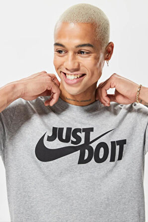 Nike Tshirt M Nsw Tee Just Do It Swoosh Erkek Günlük Tişört Gri