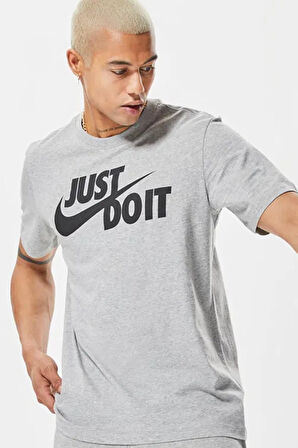 Nike Tshirt M Nsw Tee Just Do It Swoosh Erkek Günlük Tişört Gri