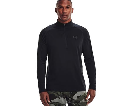 Under Armour UA TECH 2.0 1/2 ZIP Erkek Antrenman Uzun Kollu Tişört 1328495-001 Siyah