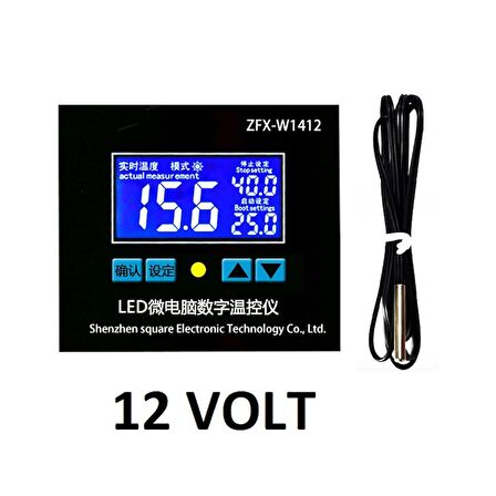 ZFX-W1412A 12Volt 16A LCD Pano Tip Termostat Kuluçka Makinalarına Uygun