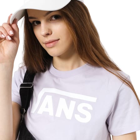 Flying V Crew Kadın Lila Günlük Stil T-Shirt VN0A3UP4UUI1