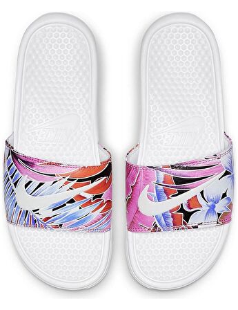 Nike Benassi JDI Flowers Printed Çiçek Baskılı Kadın Terlik