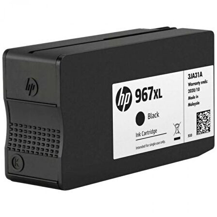 HP 3JA31AE (967XL) EXTRA YUKSEK KAPASITI SIYAH MUREKKEP KARTUS 3000 SAYFA