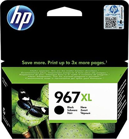 HP 3JA31AE (967XL) EXTRA YUKSEK KAPASITI SIYAH MUREKKEP KARTUS 3000 SAYFA
