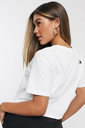 The North Face Fine Cropped T-shirt Kadın Crop Bol Kesim Tişört Beyaz