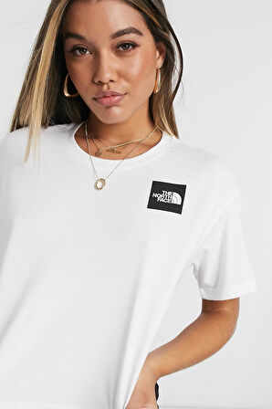 The North Face Fine Cropped T-shirt Kadın Crop Bol Kesim Tişört Beyaz