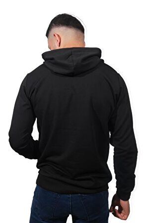 Erkek Power Siyah Kapüşonlu Sweatshirt-202