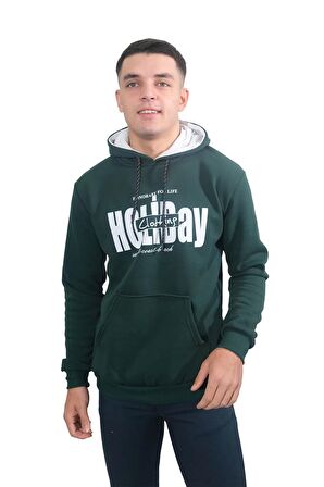 Erkek Holiday Yeşil Kapüşonlu Sweatshirt-232