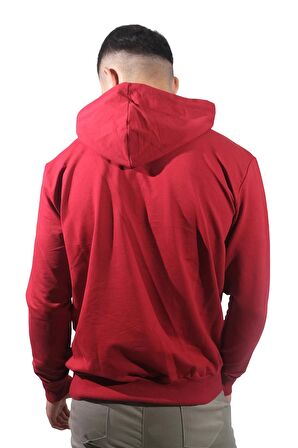 Erkek Exıt Kanguru Bordo Kapüşonlu Sweatshirt-903