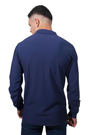 Erkek Polo Yaka Jakar İndigo Kazak