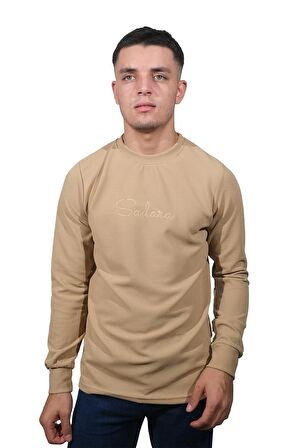Erkek Sadara O Yaka Jakar Krem Kazak-141