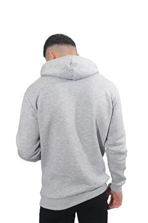Erkek Vıntage Gri Kapüşonlu Sweatshirt-216