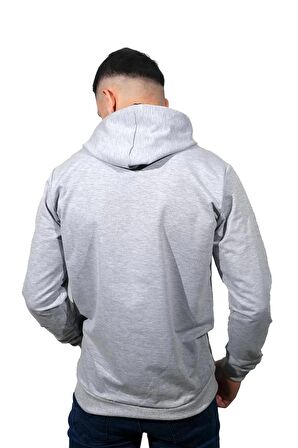 Erkek Power Gri Kapüşonlu Sweatshirt -203