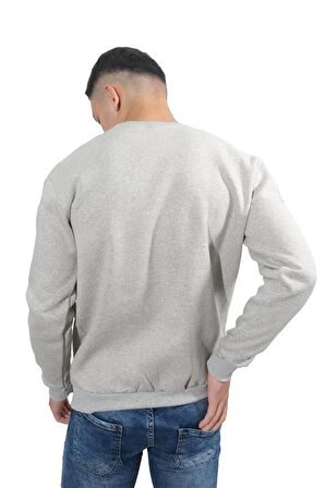 Erkek Soft O Yaka Gri Sweatshirt-402