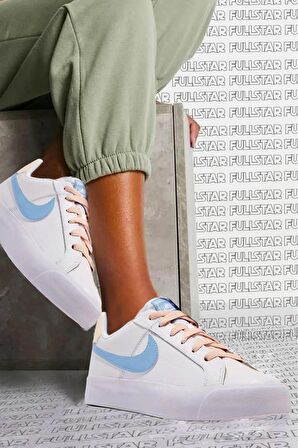 Nike Court Royale Ac Leather White Sneaker Hakiki Deri Günlük Spor Ayakkabı Beyaz Mavi