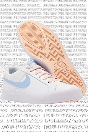 Nike Court Royale Ac Leather White Sneaker Hakiki Deri Günlük Spor Ayakkabı Beyaz Mavi