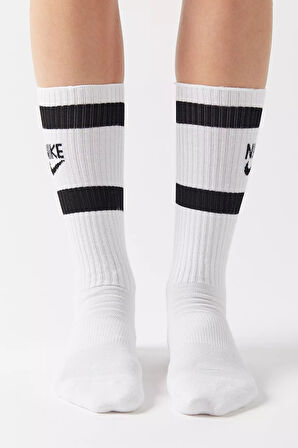 Nike Dri Fit Heritage Crew Sock Unisex Çorap 2 li Beyaz