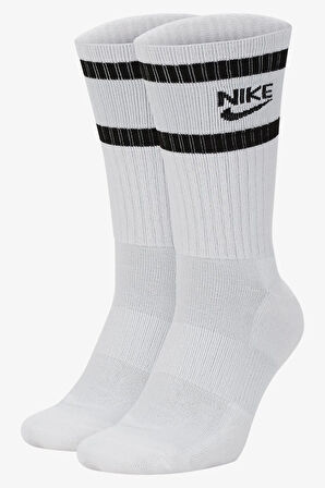 Nike Dri Fit Heritage Crew Sock Unisex Çorap 2 li Beyaz