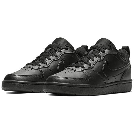 Nike Court Borough Low 2 GS Leather Unisex Sneaker Hakiki Deri Günlük Spor Ayakkabı Siyah
