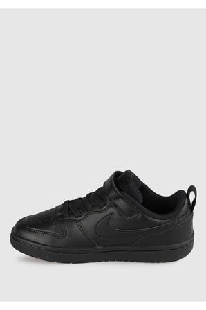 Nike Court Borough Low 2 Leather Sneaker Hakiki Deri Lastik ipli Bantlı Unisex Spor Ayakkabı Siyah