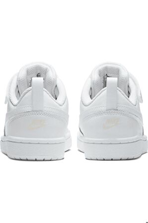 Nike Court Borough Low 2 Leather Sneaker Hakiki Deri Lastik ipli Bantlı Unisex Spor Ayakkabı Beyaz