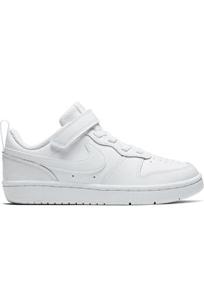 Nike Court Borough Low 2 Leather Sneaker Hakiki Deri Lastik ipli Bantlı Unisex Spor Ayakkabı Beyaz