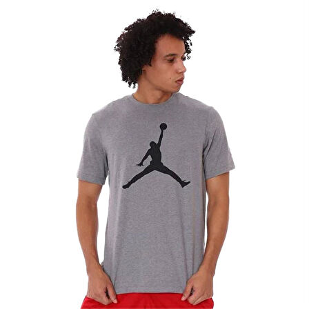 Jordan Erkek T-Shirt M J Jumpman Ss Crew CJ0921-091 Gri