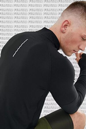 Nike Dri Fit Element Top Half Zip Sweatshirt Erkek Uzun Kollu Yarım Fermuar Sporcu Üstü Siyah