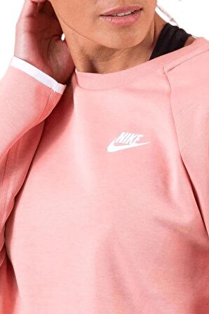 Nike Womens Tech Fleece Crewneck Jumper Kadın Pembe Sweatshirt