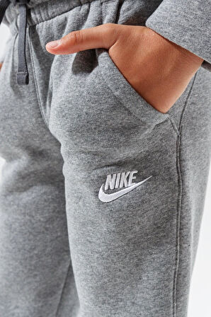 Nike Sportswear Fleece Gray Kids Tracksuit Pamuklu Çocuk Eşofman Takımı Gri