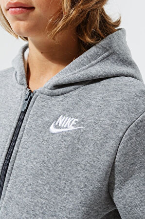 Nike Sportswear Fleece Gray Kids Tracksuit Pamuklu Çocuk Eşofman Takımı Gri