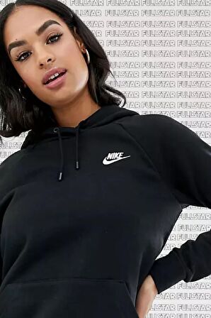 Nike Sportswear Essential Pullover Hoodie Kapüşonlu Sweatshirt Siyah