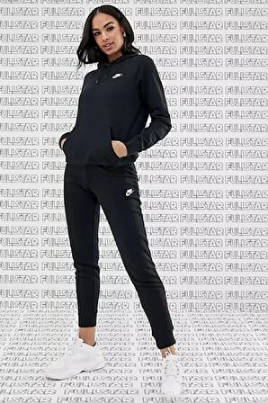 Nike Sportswear Essential Pullover Hoodie Kapüşonlu Sweatshirt Siyah