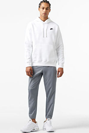 Nike Sportswear Hoodie Fleece Unisex White Şardonlu Kapüşonlu Sweatshirt Beyaz