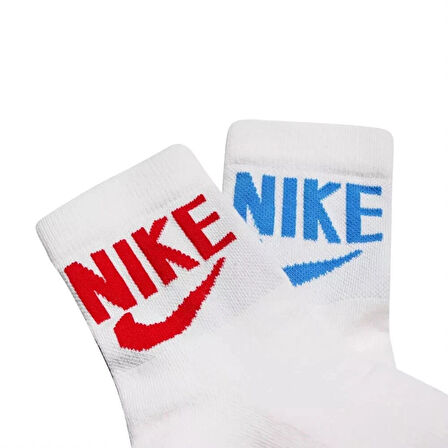 Nike Dri Fit Heritage Ankle Unisex Sock Çorap 2 li Beyaz 