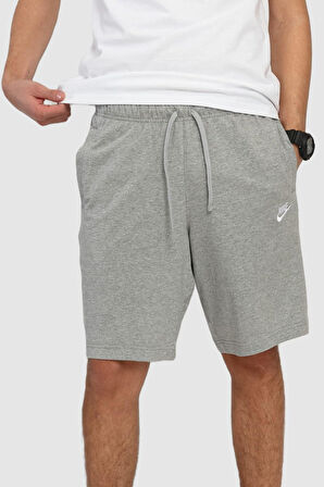 Nike Sportswear Club Jersey Cotton Shorts Unisex Pamuklu ince Yazlık Şort Gri Melanj