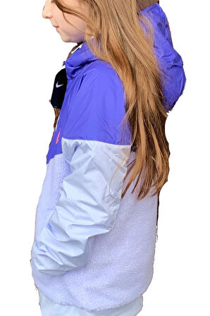 Nike Sportswear Kids Unisex Fleece Çocuk Polar Kapüşonlu Ceket Mor