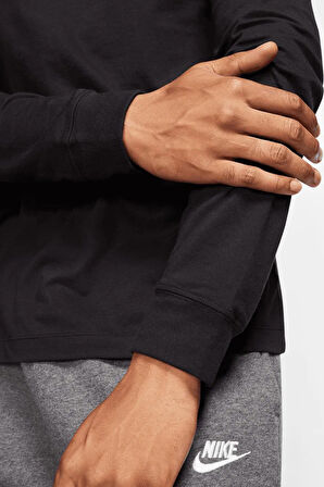 Nike Sportswear Men's Long-Sleeve T-Shirt Erkek Sweatshirt Siyah