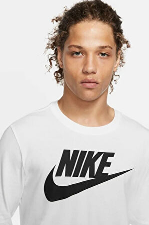 Nike Sportswear Men's Long-Sleeve T-Shirt Erkek Sweatshirt Beyaz