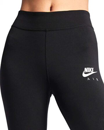 Nike Air Leggings Club Full Length Cotton Hight Rise Yüksek Belli Pamuk Polyester Tayt Siyah