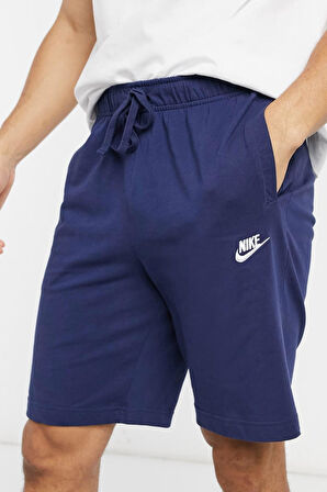 Nike Sportswear Club Jersey Cotton Shorts Unisex Pamuklu ince Yazlık Şort Lacivert