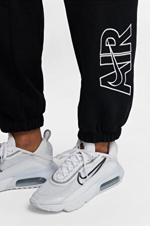 Nike Air Fleece Loose Fit Sweat Pants Black Bol Kesim Kadın Spor Eşofman Altı Siyah