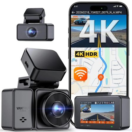 Vantrue Element2 Pro 4K UHD + 2.7K QHD 5Ghz Wi-Fi Araç İçi Kamera